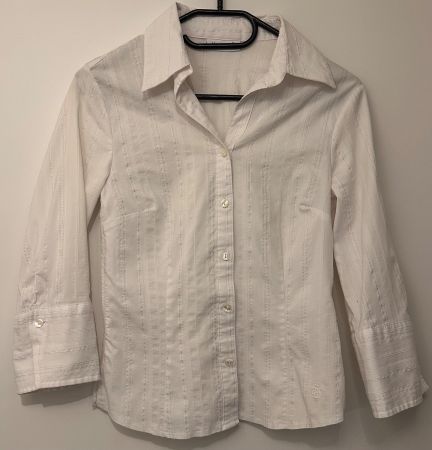 Bluse Hemd weiss Grösse 36, Stretch 3/4 Arm elegant, wie neu