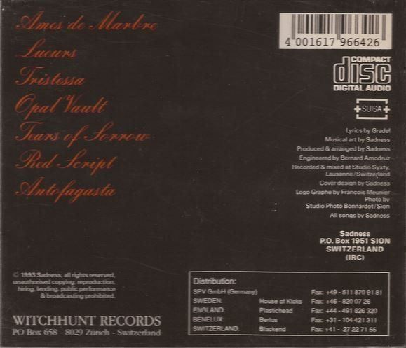 CDs: Sadness - Ames... – Gebraucht aus St-Cergue von VeganWarrior 2