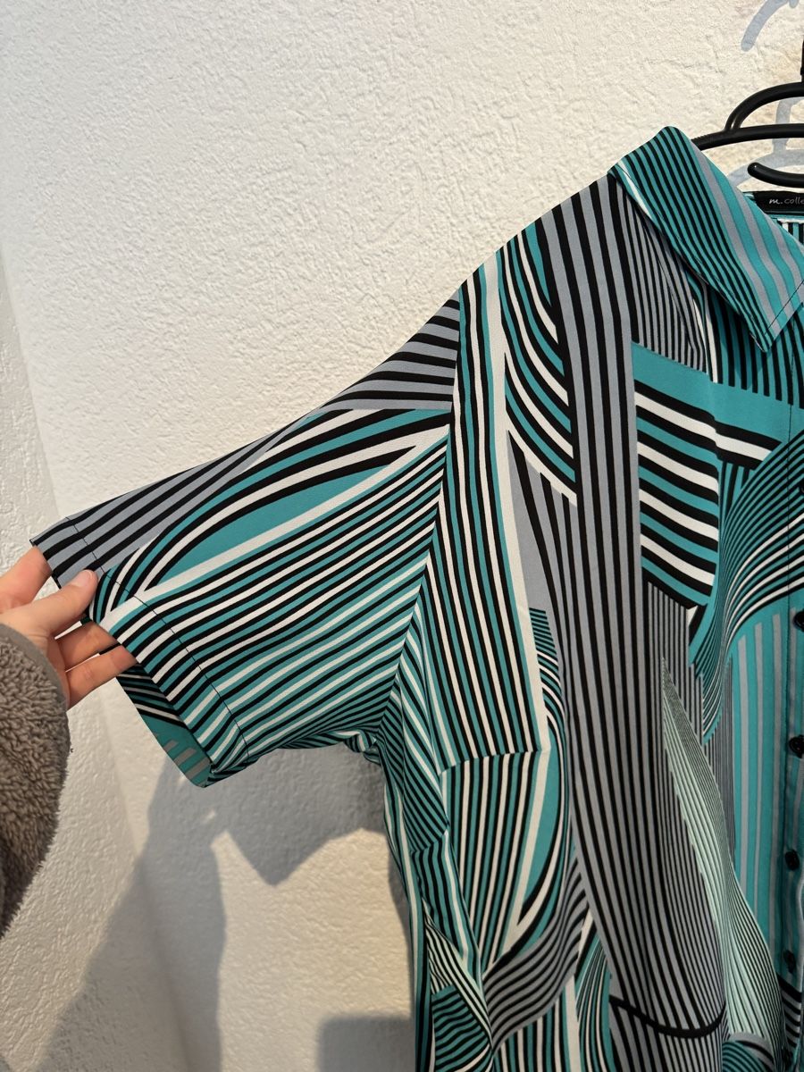 Blusen: m.collection Bluse türkis Muster Gr. 54 / 56 / XXL – Gebraucht aus Fislisbach von KolibriSecondhand 2