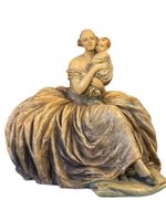 Scultura policroma, in ceramica, Maternità, Cacciapuoti