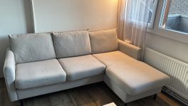 Ecksofa hellgrau mit Recamiere guter Zustand gebraucht