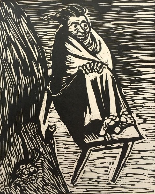 Xilografie: Ernst Barlach Original Holzschnitt "Das Eulennest" – Usato da Nennigkofen venduto da babag 2
