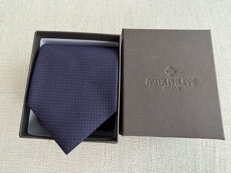 Patek Philippe Silk Tie - Navy Blue and Red Dots, BNIB