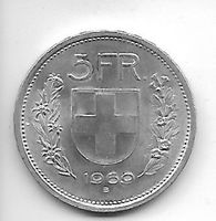 5.-- Francs suisse 1969 en argent