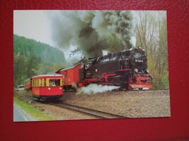 AK Bahn Selketalbahn Doppelausfahrt Bahnhof Alexisbad