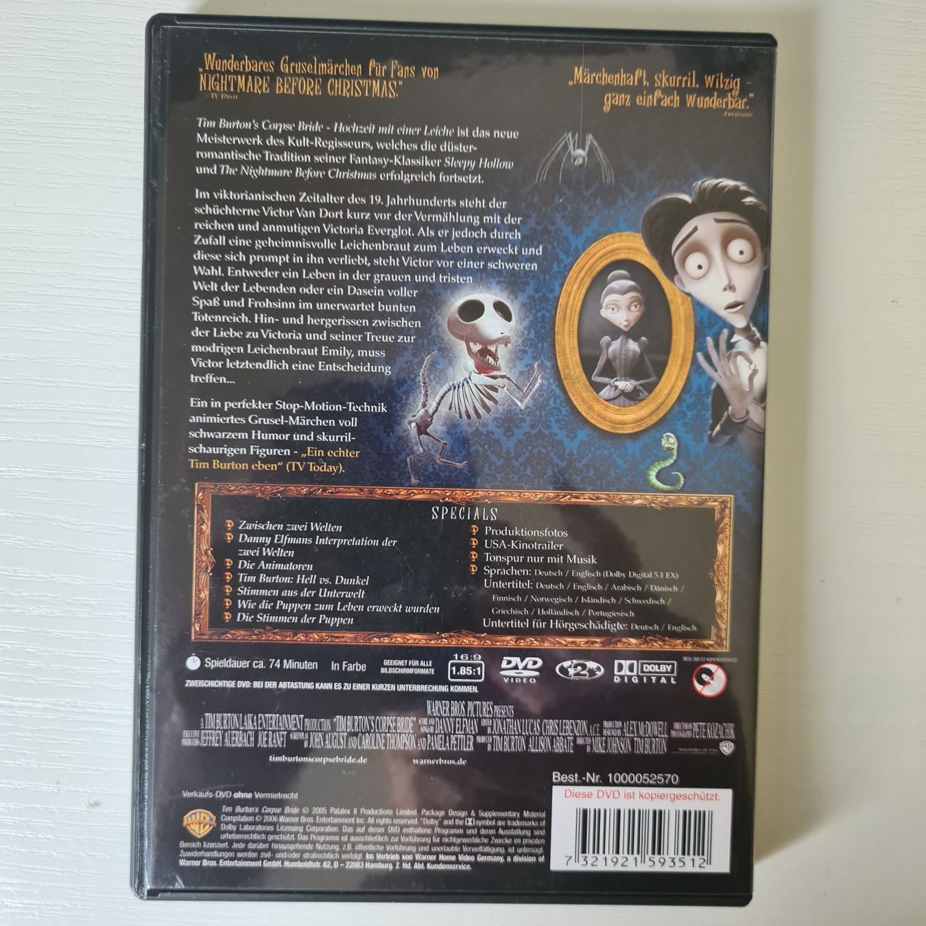 Alle DVDs: Tim Burton's Corpse Bride DVD, Top Zustand! – Gebraucht aus Liestal von  1