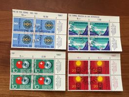1967   CH Erstag gest.Viererblock mit Tab  (K166)