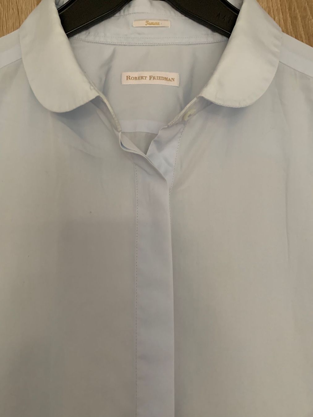 Robert Friedman Camicette: Robert Friedman Hemd Bluse hellblau Gr XXL - 46 – Usato da Nussbaumen AG venduto da brigitebardot