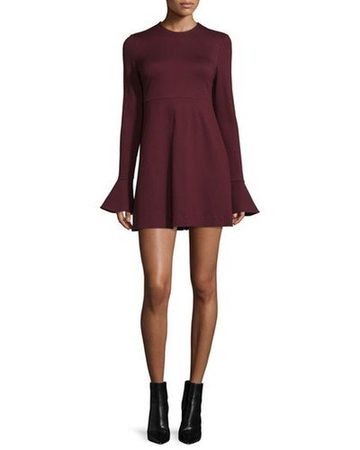 Bordeauxrotes Minikleid von Alexander McQueen, Grösse 36