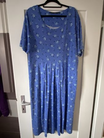 Kleid Gudrun Sjödén Blumenmuster Blau Gr. XXL neuwertig