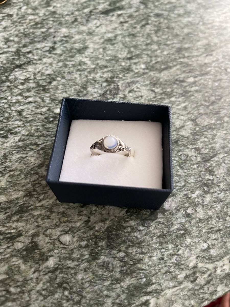 Anelli: Vintage Silberring mit Mondstein Gr 58 – Usato da Horgen venduto da Ed0 2