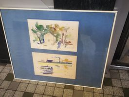2 aquarelles signées