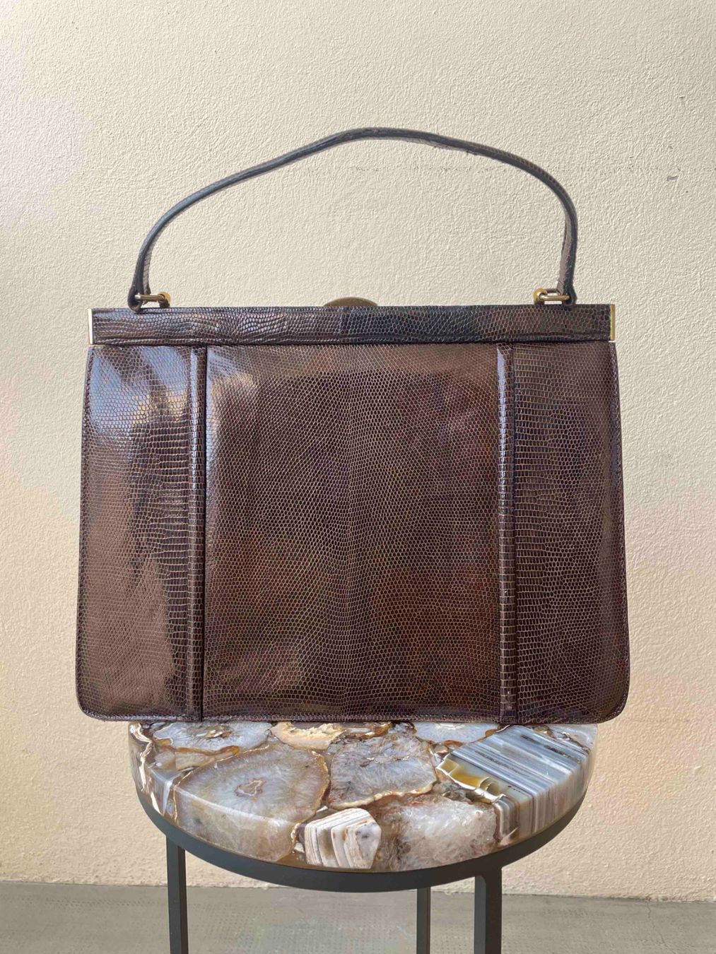 Borse da donna: Sac à main vintage en cuir de python véritable. – Usato da Sion venduto da Linkebeek
