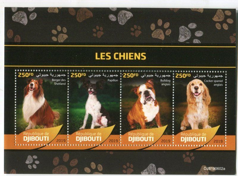 Tous les timbres: Block "Hunde". Dschibuti – Neuf avec emballage d'origine à Basel par Butsch5