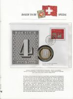 Numisbrief Auflage nur 500 Stück Zürich 4 / 1843 - 2018 FDC