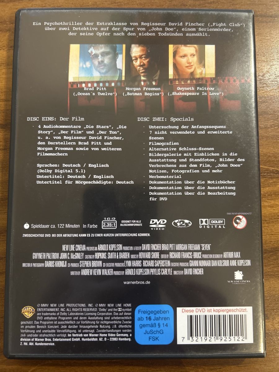 Tutti i DVDs: Sieben - Special Edition 2-Disc Set DVD - Top Zustand! – Usato da Herisau venduto da Victoria-Classic 1