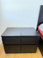 2er Set MALM Nachttisch Kommode schwarzbraun