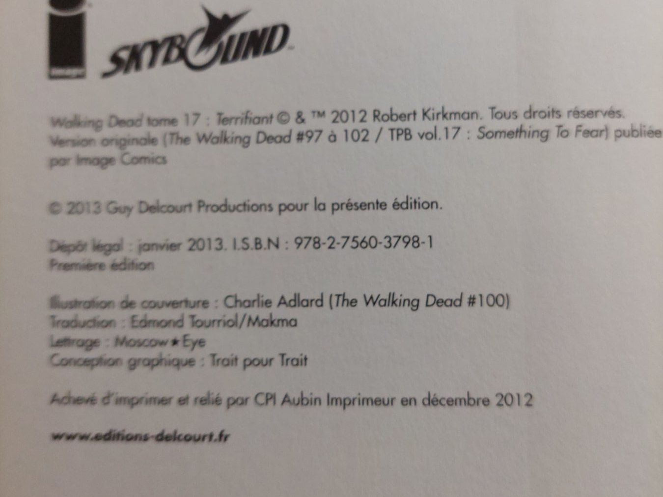 Fumetti: Walking Dead T.17 Terrifiant EO 2013 TBE – Usato da Genève venduto da Blu_BD 2