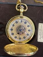 Taschenuhr mechanisch vergoldet mit Kette guter Zustand