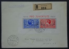 FDC (20.XII.1937) Pro Juventure Block 1937, SBK 350.00