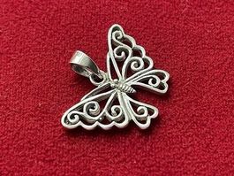 Anhänger Schmetterling 925 Sterling Silber Steel Art