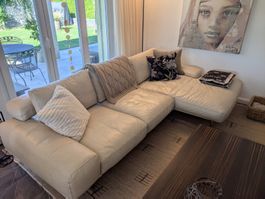 Designersofa - Ewald Schillig Ecksofa Echtleder Beige