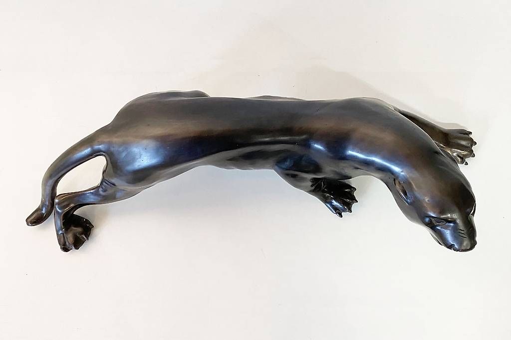 Sculture & Statue: Bronzefigur, schleichender, schwarzer Panther – Usato da Ballwil venduto da ClassicGallery 4