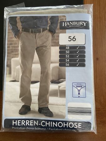Hanbury Herren Chino Hose, Grösse 56, Neu & Originalverpackt