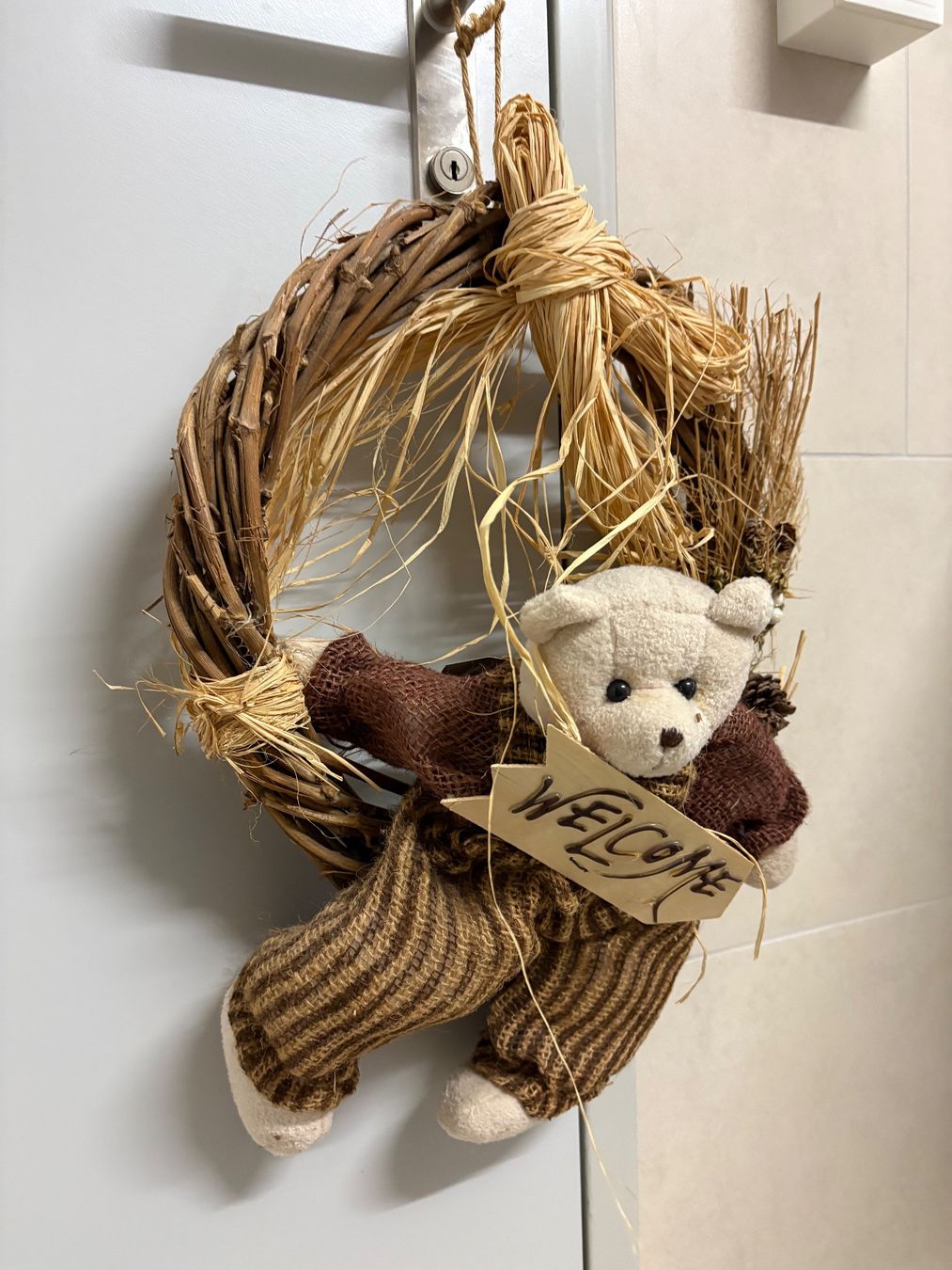 Tutte le decorazioni: Türkranz mit Teddybär - Welcome! – Usato da Basel venduto da Tierschutz-Flohmi 1