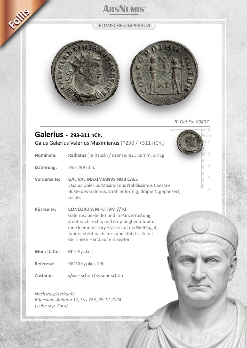 Alle Münzen: Römische Münze - Galerius – Gebraucht aus Oberwil b. Zug von ArsNumis 4