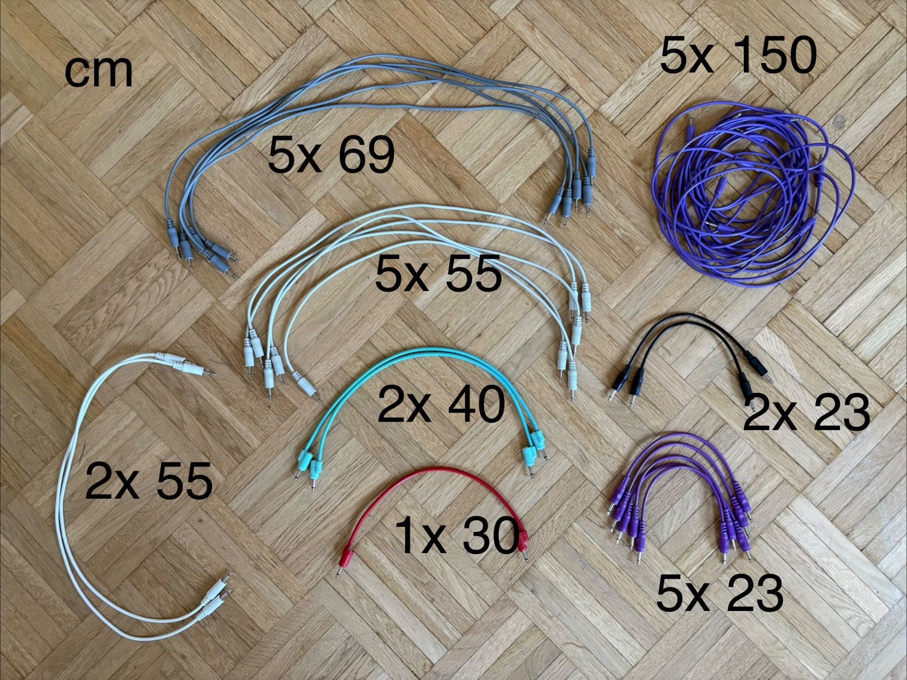 Cavi: Eurorack cables including 3 Tiptop Audio stackcables – Usato da Basel venduto da siisx