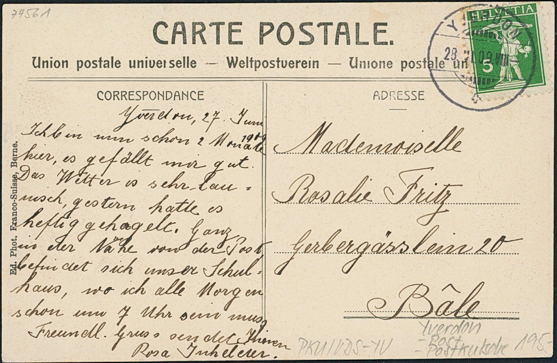 Cartoline postali: VDS Yverdon - Post - Postkutsche – Usato da Schindellegi venduto da leecollect 1