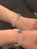 NEU zweireihiges Perlenarmband, Akoya? schöner Glanz S925