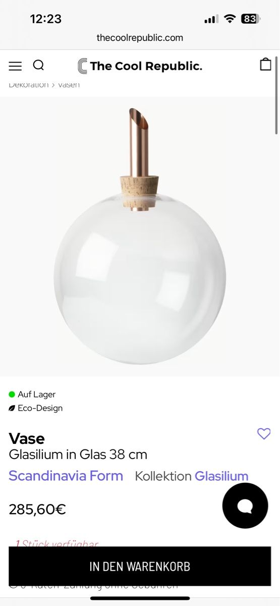 Vasi & Recipienti: Scandinaviaform Vase – Usato da Bern venduto da Blumentopf. 2