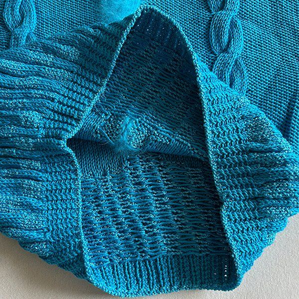 Pullover & Sweatshirts: PETROL | Handgestrickter Pullover S | Strickpulli Zopfmuster – Gebraucht aus Engelburg von Rmueller 8