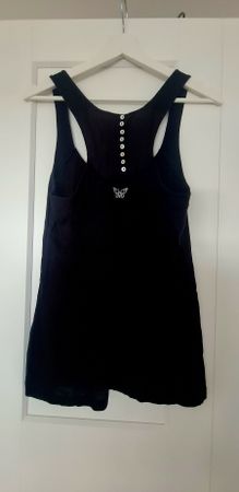 Set Top Neckholder Grösse S schwarz Knopfdetails