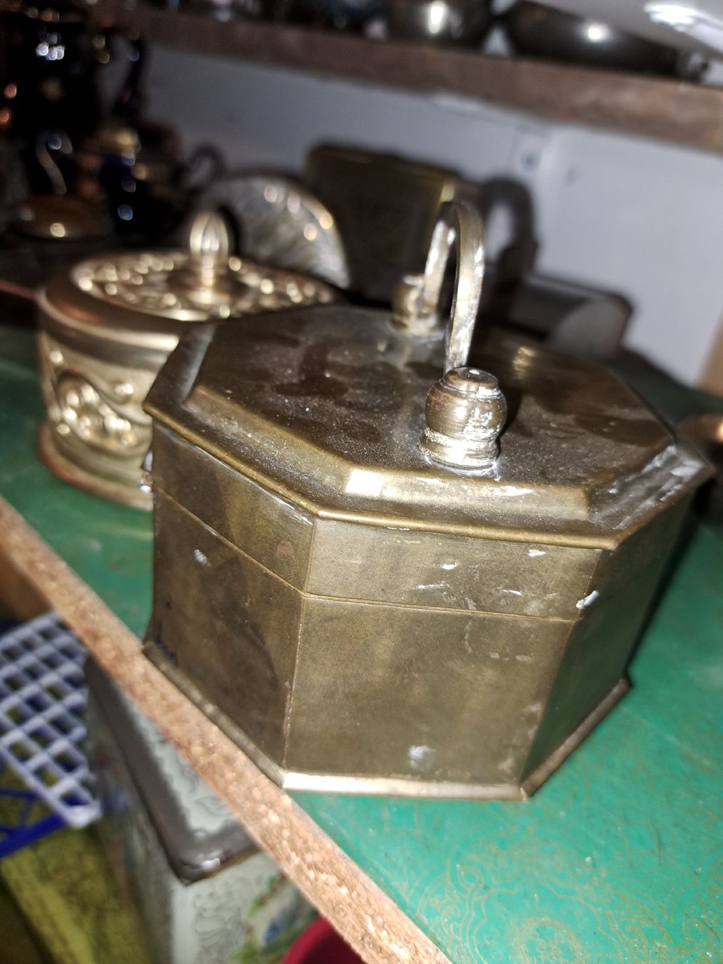 Pots: Antike Messing Schmuckschatulle mit Deckel,  – D'occasion à Kölliken par Upcycling-by-Mc-TAM 2