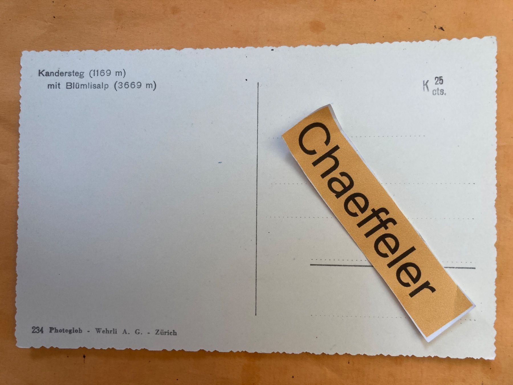 Cartes postales: Kandersteg mit Blümlisalp – D'occasion à Zürich par Chaeffeler 1