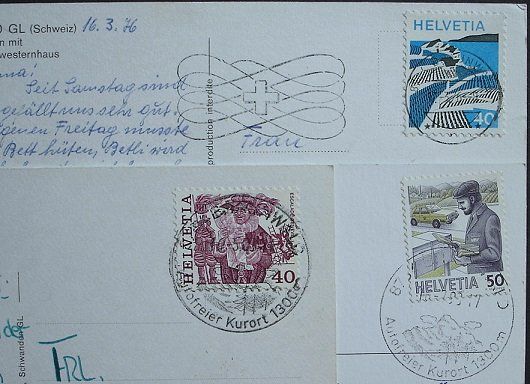 Ansichtskarten: 3 x AK BRAUNWALD mit Eggstöcke, Bahn, Haus Bergfrieden – Gebraucht aus Jona von philajona 3