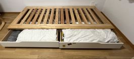 Holzbett mit Schubladen, 90x200cm, Top Zustand!