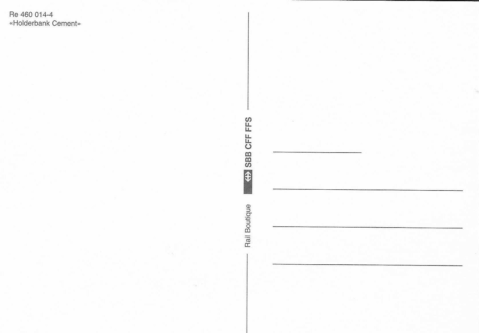 Cartoline postali: Re 460 014-4 "Holderbank Cement" – Nuovo (secondo la descrizione) da Rothrist venduto da Stranglehold 1