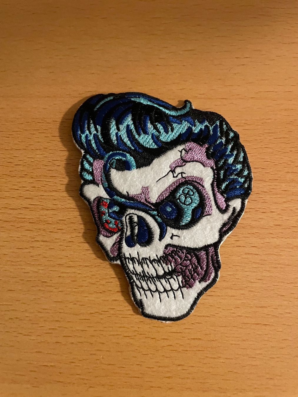 Patches: ROCKABILLY SKULL Patch Sticker Aufnäher 561 – Neu (gemäss Beschreibung) aus Horn von abutre72