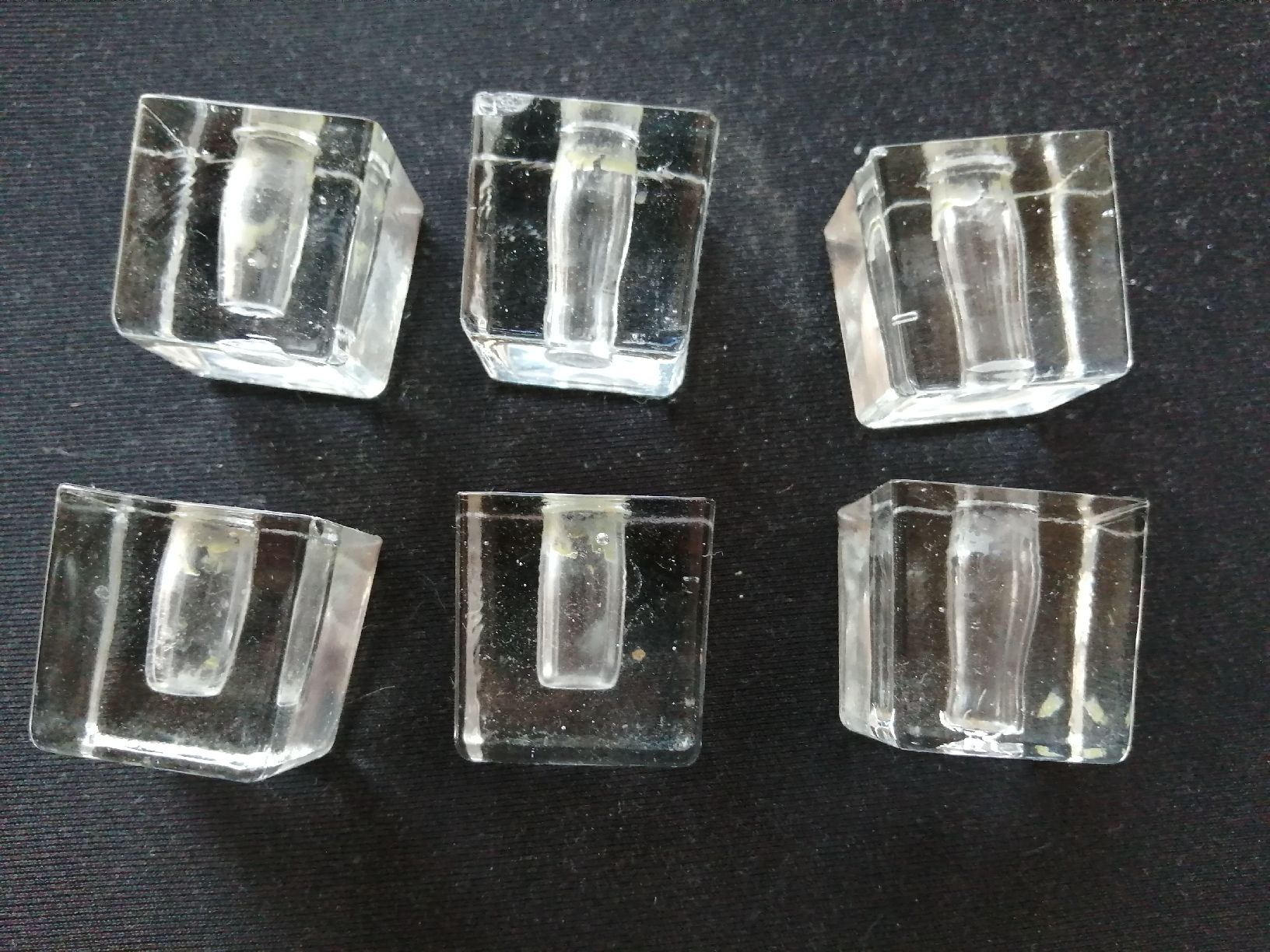 Kerzenständer: 6 Glas Kerzenhalter quadratisch  – Gebraucht aus Honau von holunder3 1