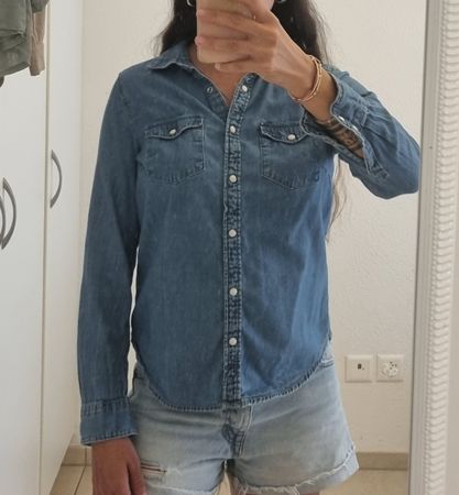 Damen Jeanshemd H&M blau Grösse 38 