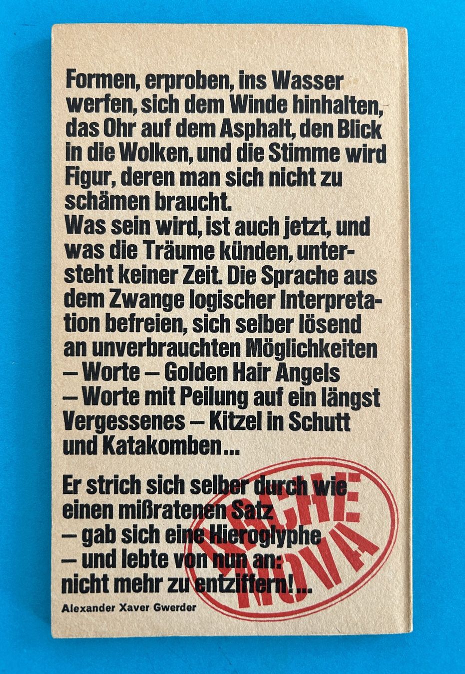 Libri: A.X. GWERDER: MASCHENRISS – Usato da Zürich venduto da Domus09 3
