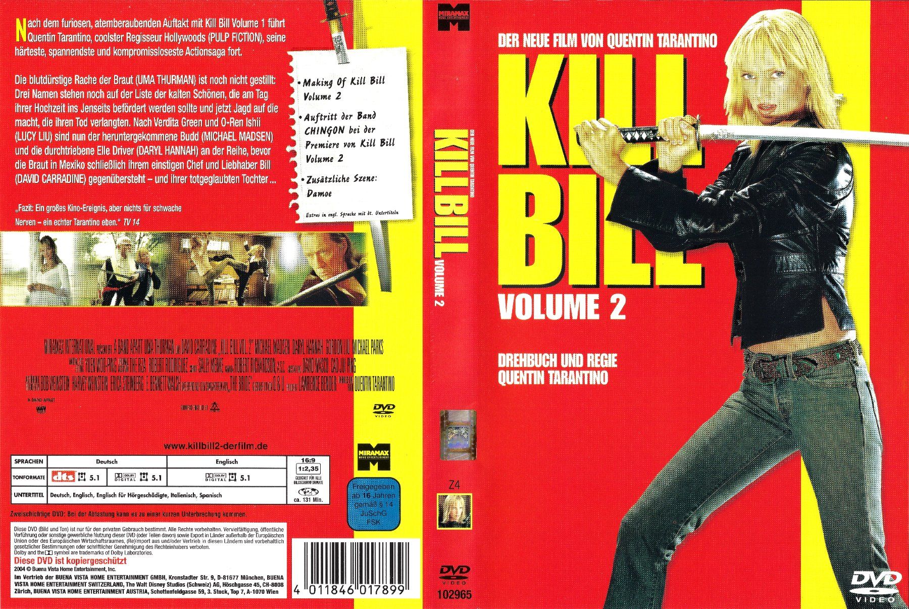 Tutti i DVDs: Kill Bill - Volume 2 – Usato da Zürich venduto da Cineasten