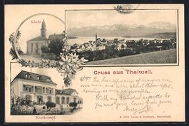 AK Thalwil, Krankenasyl, Kirche, 1901