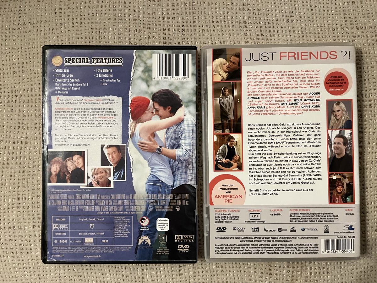 Alle DVDs: 2 DVDs: Elizabethtown / Just Friends – Gebraucht aus Arboldswil von Sonnenelfe 1