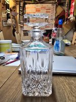 Karaffe Glas Kristall mit Verschluss 23cm hoch (D1)