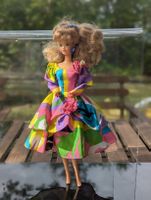 Vintage 90s Barbie Doll Freckles Reddish Hair Colorful Dress
